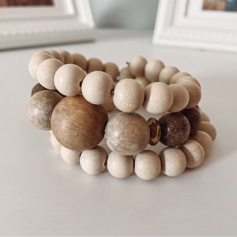 Wood Beaded Wrap Bracelet